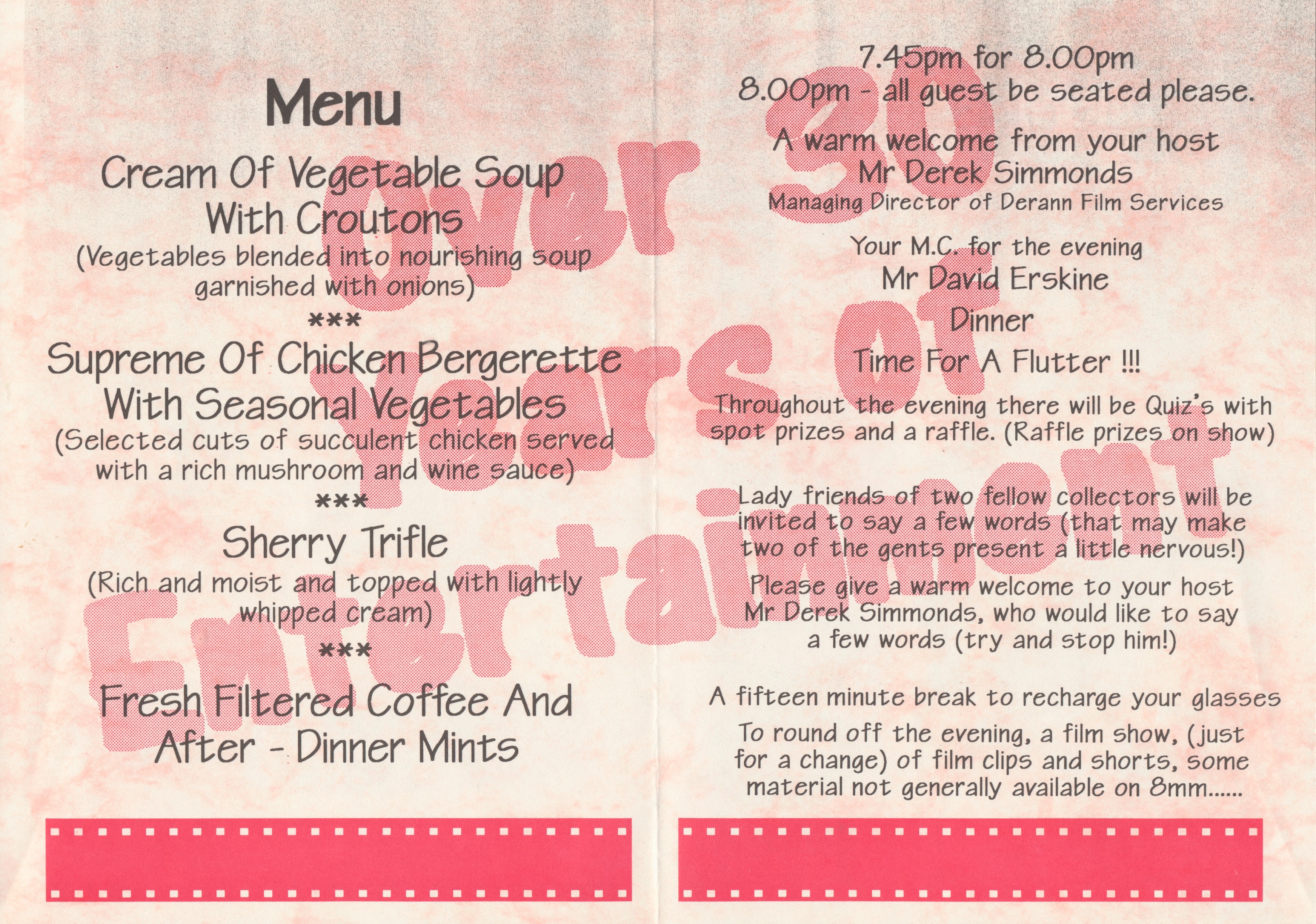 1996 Convention Dinner Programme