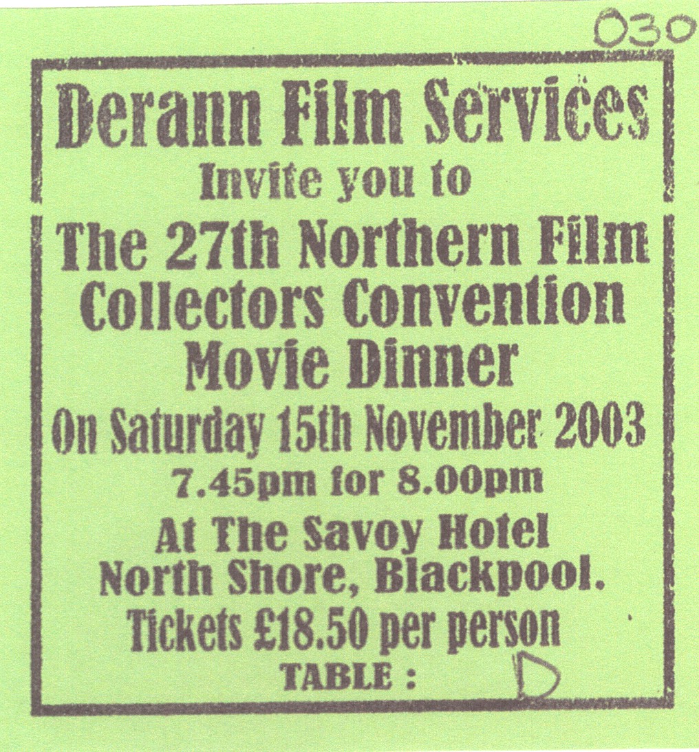 2003 Convention Dinner ticket