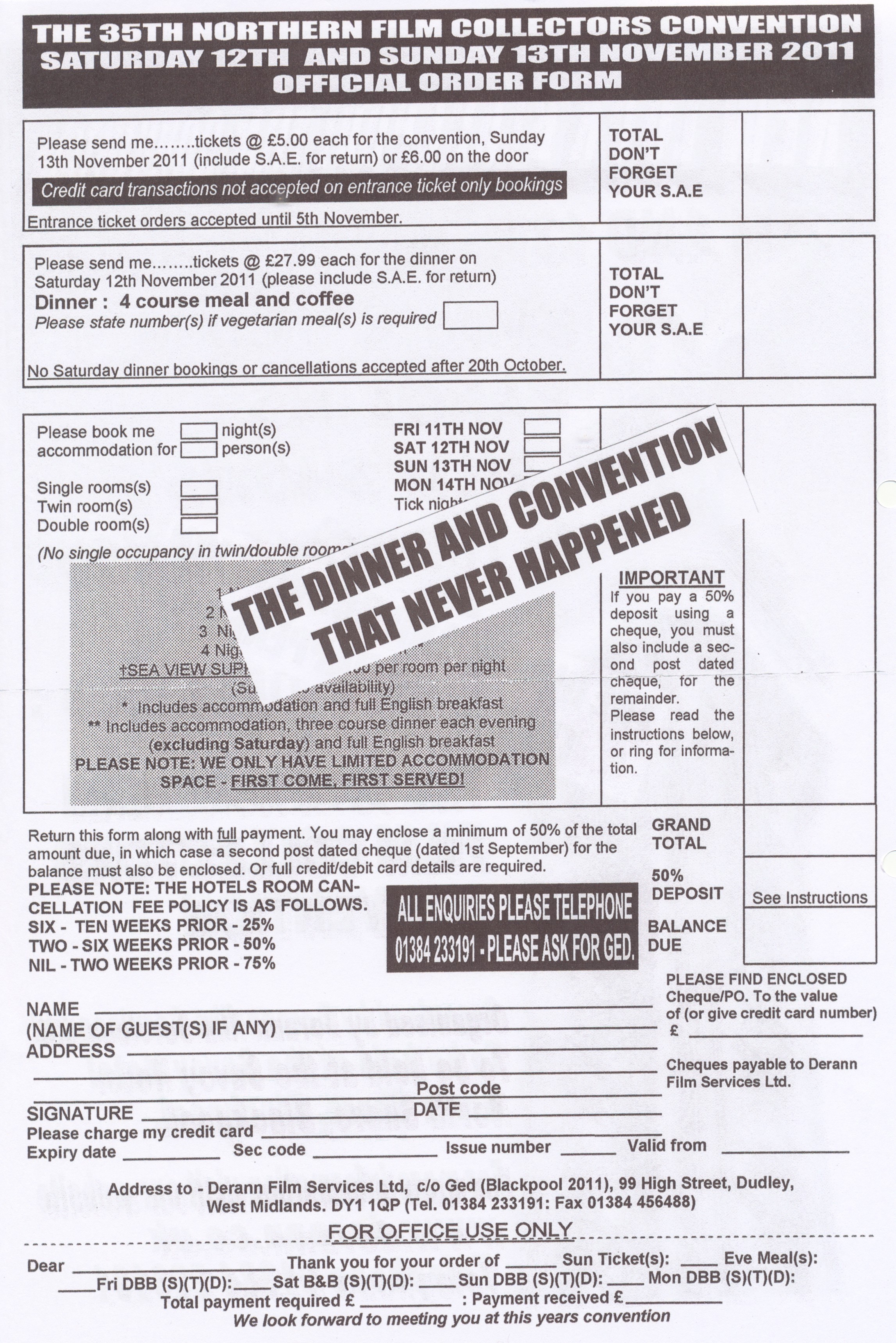 2011 Convention booking form