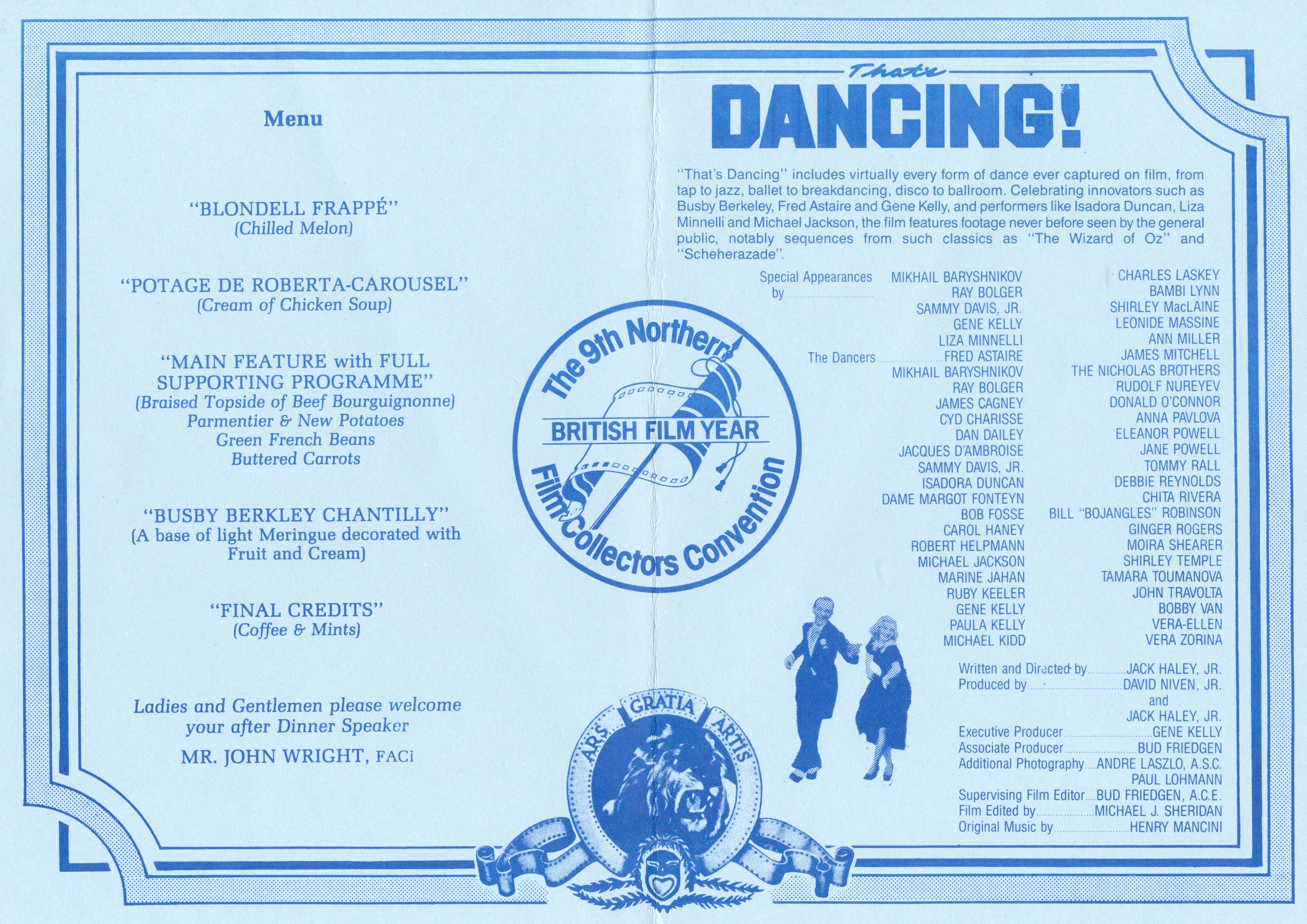 1985 Convention Dinner programme