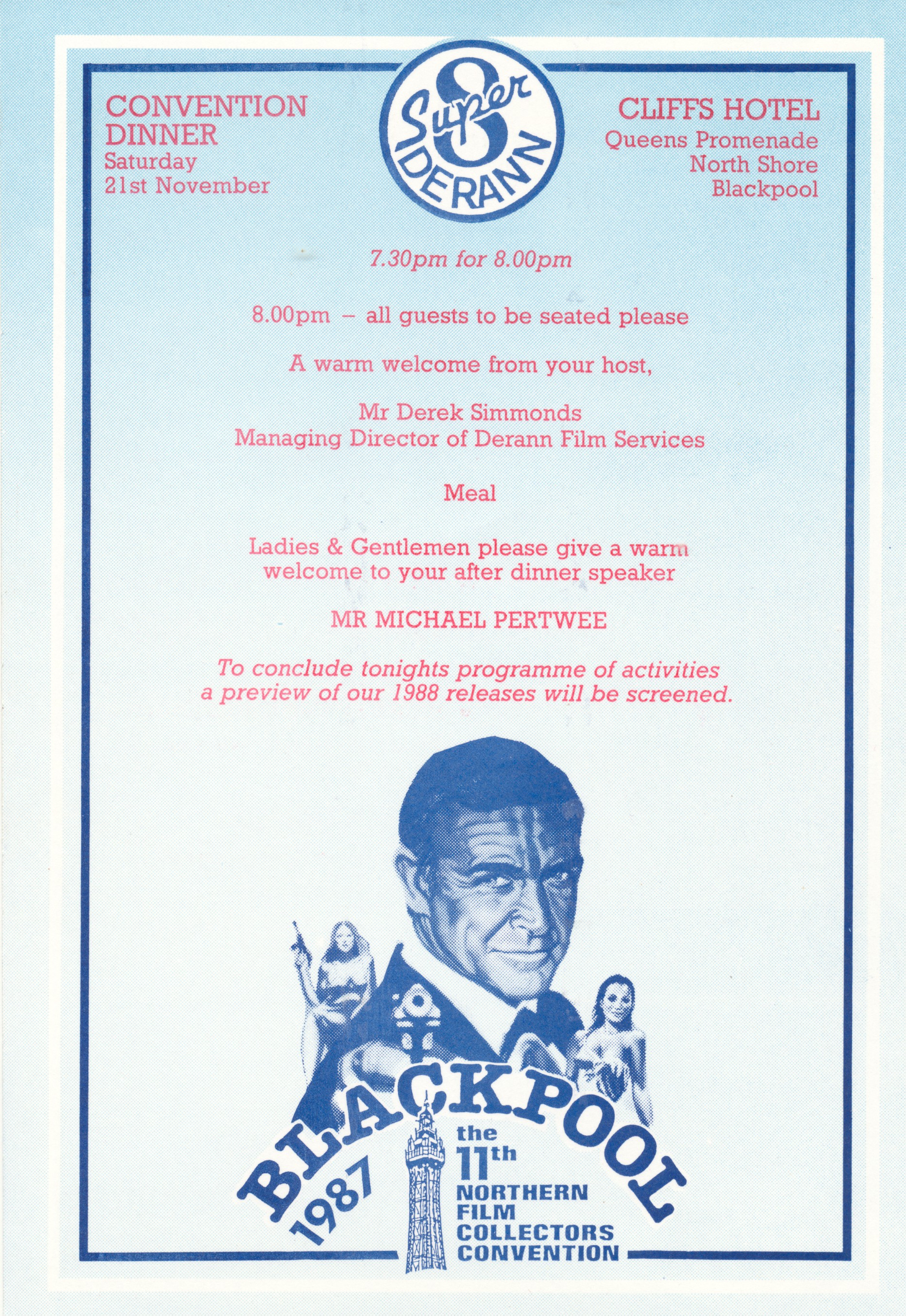 1987 Convention Dinner programme, page 1