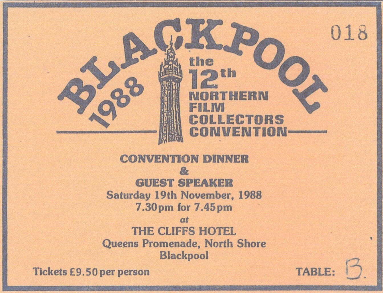 1988 Convention Dinner ticket