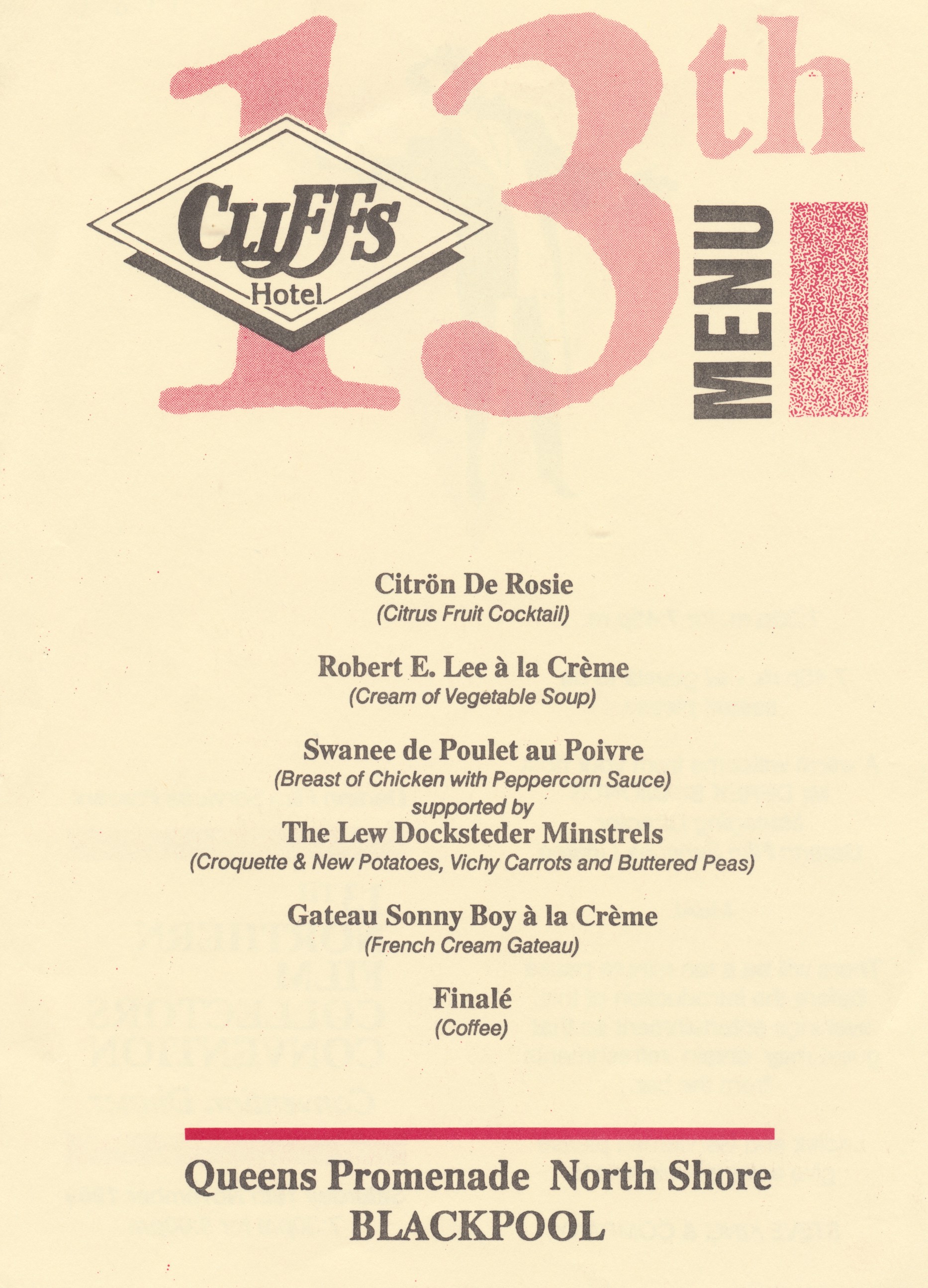 1989 Convention Dinner programme, page 2