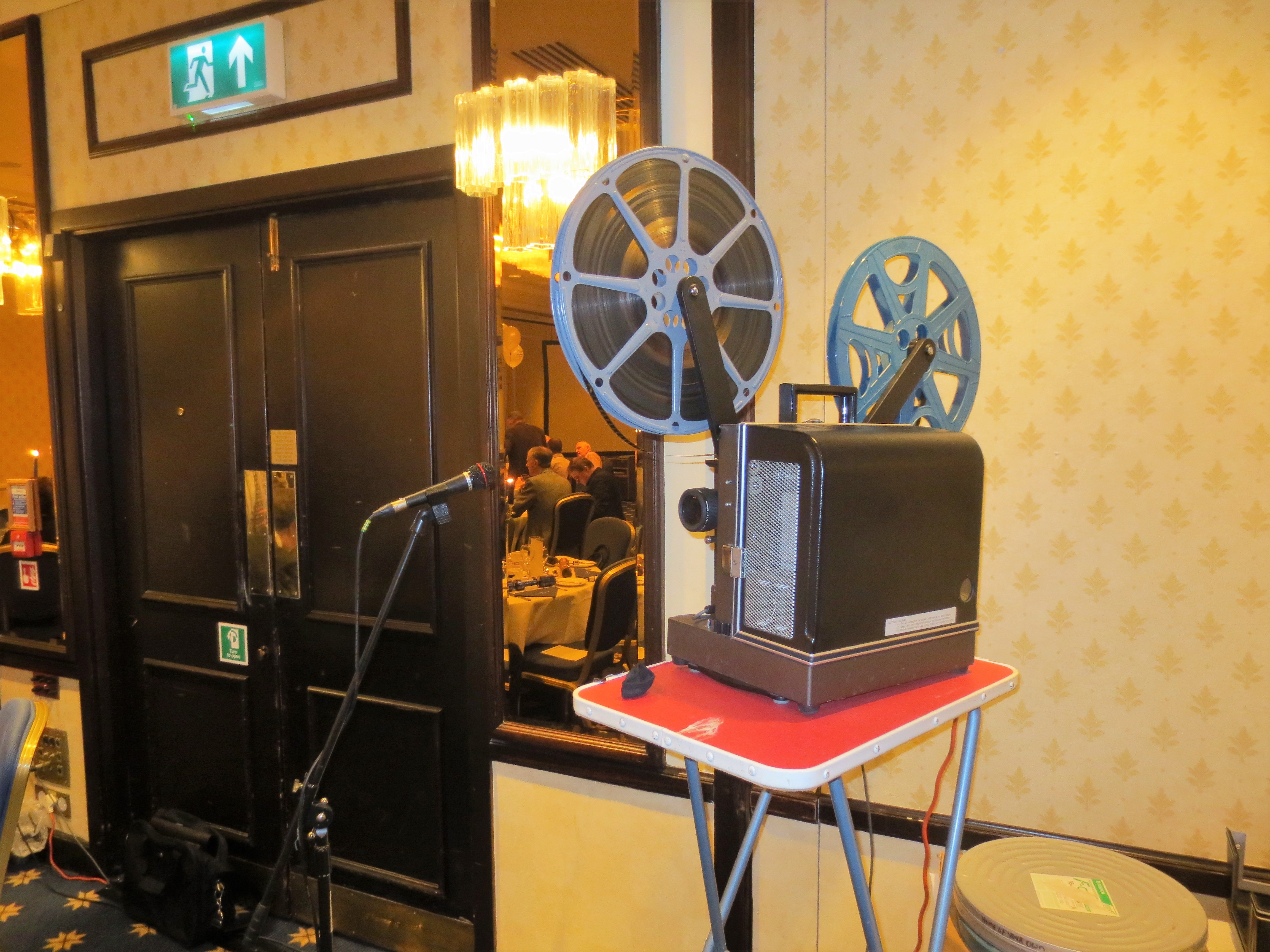 16mm projector ready for the evening's film show
